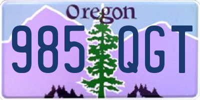 OR license plate 985QGT