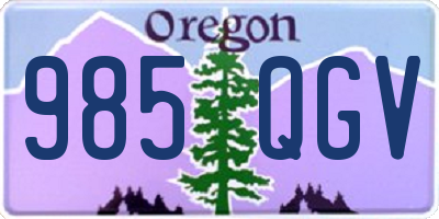 OR license plate 985QGV