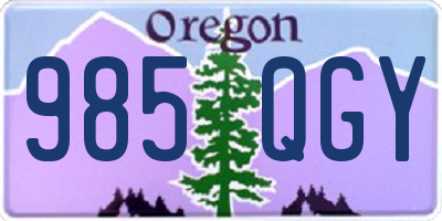 OR license plate 985QGY