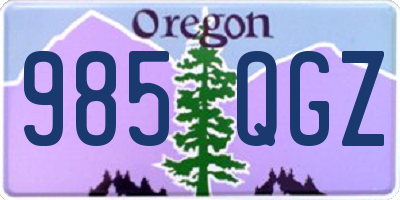 OR license plate 985QGZ