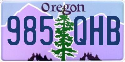 OR license plate 985QHB