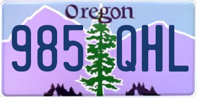 OR license plate 985QHL