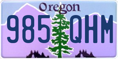OR license plate 985QHM