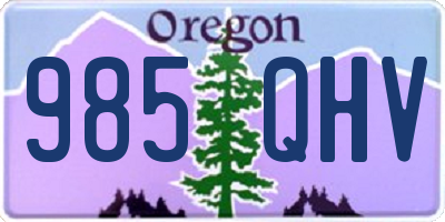 OR license plate 985QHV