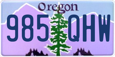 OR license plate 985QHW