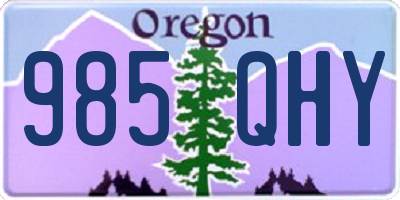 OR license plate 985QHY