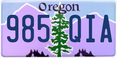 OR license plate 985QIA