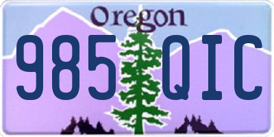 OR license plate 985QIC