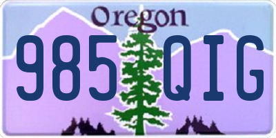 OR license plate 985QIG