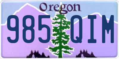 OR license plate 985QIM