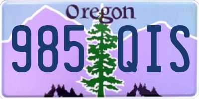 OR license plate 985QIS