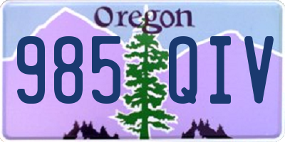 OR license plate 985QIV
