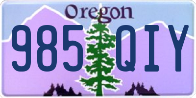 OR license plate 985QIY