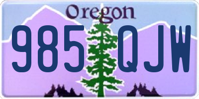 OR license plate 985QJW