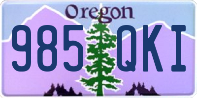 OR license plate 985QKI
