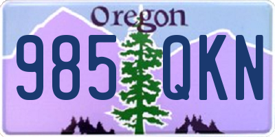 OR license plate 985QKN