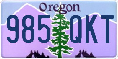 OR license plate 985QKT