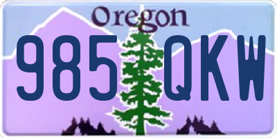 OR license plate 985QKW