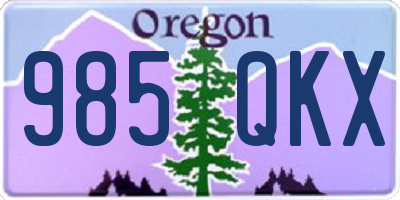 OR license plate 985QKX