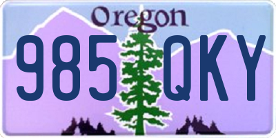OR license plate 985QKY