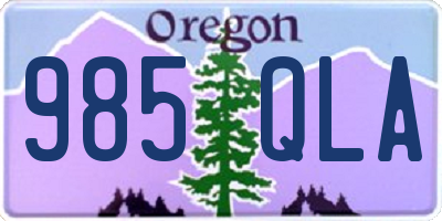 OR license plate 985QLA