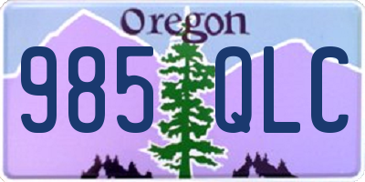OR license plate 985QLC