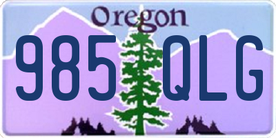 OR license plate 985QLG