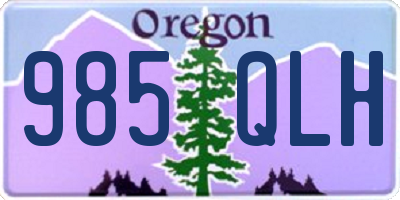 OR license plate 985QLH