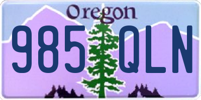 OR license plate 985QLN