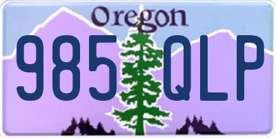 OR license plate 985QLP