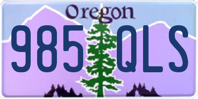OR license plate 985QLS