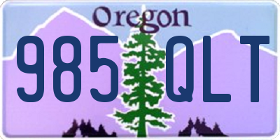 OR license plate 985QLT