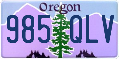 OR license plate 985QLV