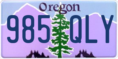 OR license plate 985QLY