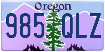 OR license plate 985QLZ