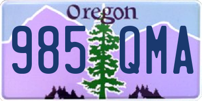 OR license plate 985QMA