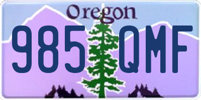 OR license plate 985QMF