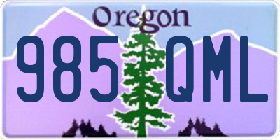 OR license plate 985QML