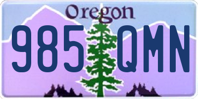 OR license plate 985QMN