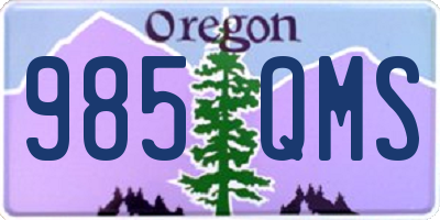 OR license plate 985QMS