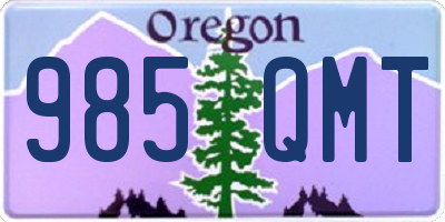 OR license plate 985QMT