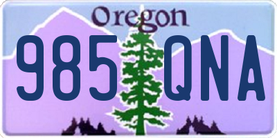 OR license plate 985QNA