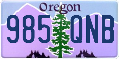 OR license plate 985QNB