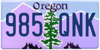 OR license plate 985QNK