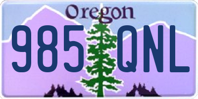 OR license plate 985QNL