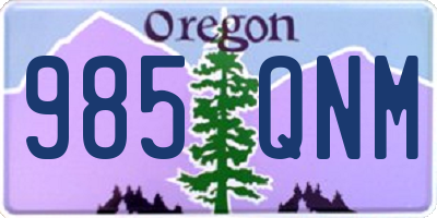 OR license plate 985QNM