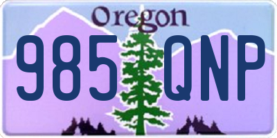 OR license plate 985QNP