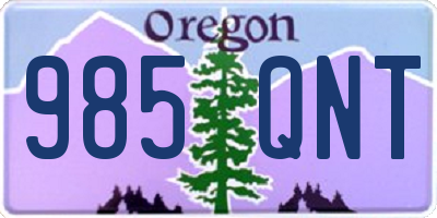 OR license plate 985QNT