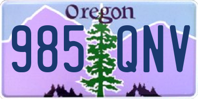 OR license plate 985QNV