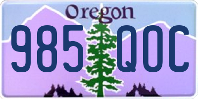 OR license plate 985QOC